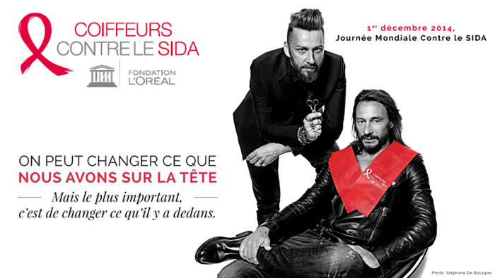 Bob Sinclar and Jérôme Guézou : spokespersons 2014 of Hairdressers against AIDS 