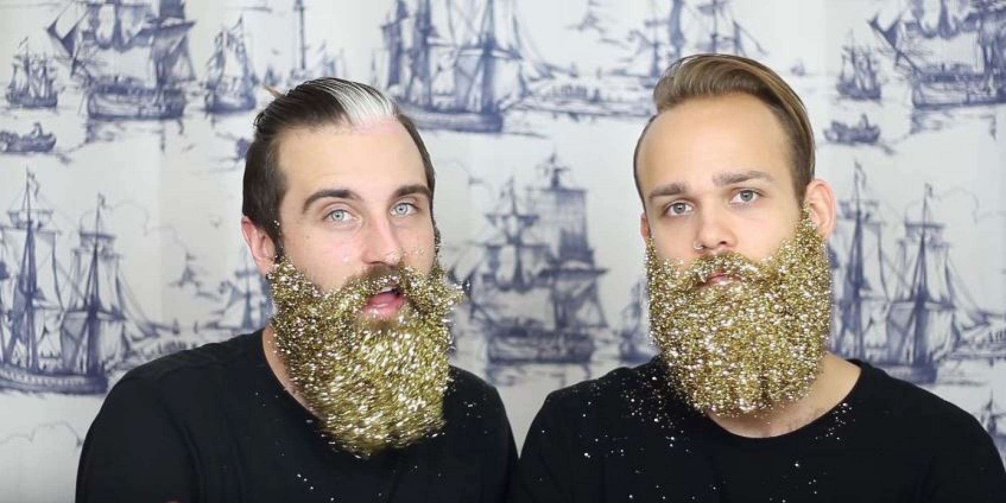 It look de fiesta para los hombres : barbas con purpurinas