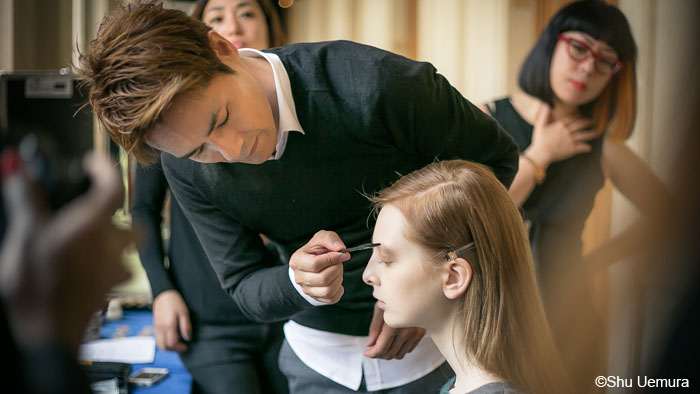 Backstage Make-Up Sharon Wauchob with Shu Uemura