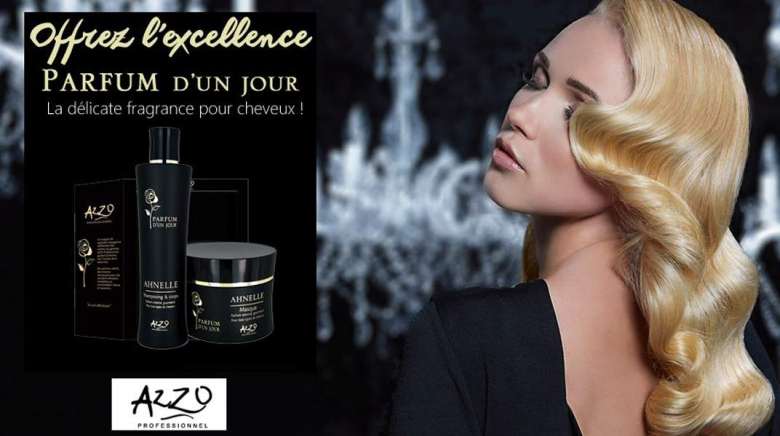 La délicate fragrance Azzo pour cheveux