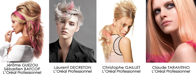 Tendances coiffure Printemps été 2014  interprétées par Jérôme Guezou, Claude Tarantino, Christophe Gaillet & Laurent Decreton